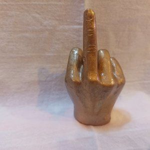 Middle Finger Concrete Statue Ring Holder NEW Custom Handmade